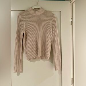 H&M Divided | Oatmeal Ribbed Mock Neck Sweater | S